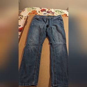 7 For All Mankind faded dark straight leg jeans, Size 14